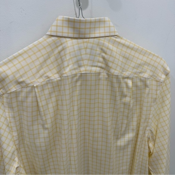 Charles Tyrwhitt Yellow and White Plaid Men’s Button Down Shirt - Picture 5 of 8